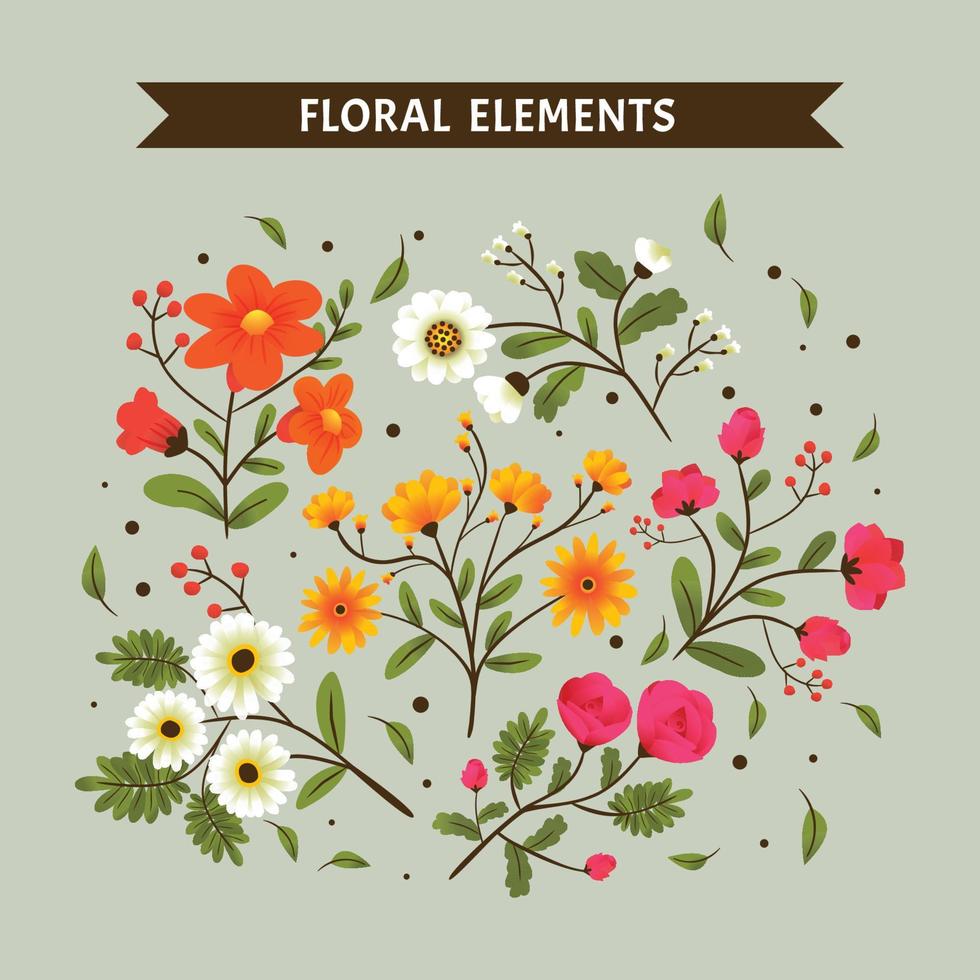 Spring Floral Elements vector