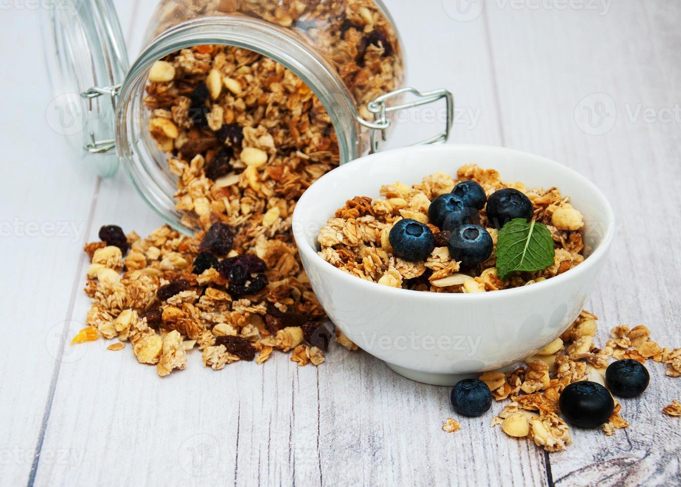 Bowl with granola photo