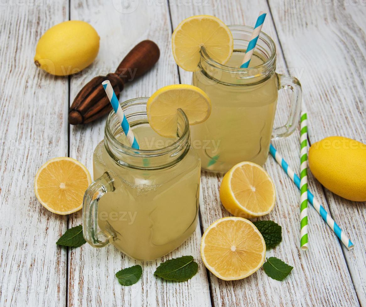 Jars of lemon juice photo