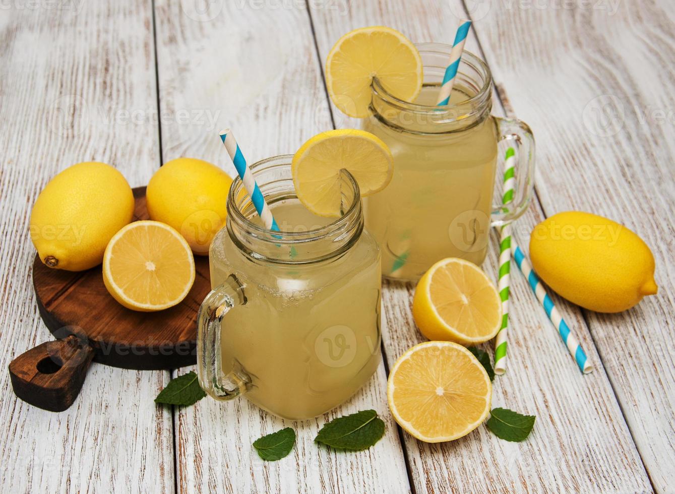 Jars of lemon juice photo