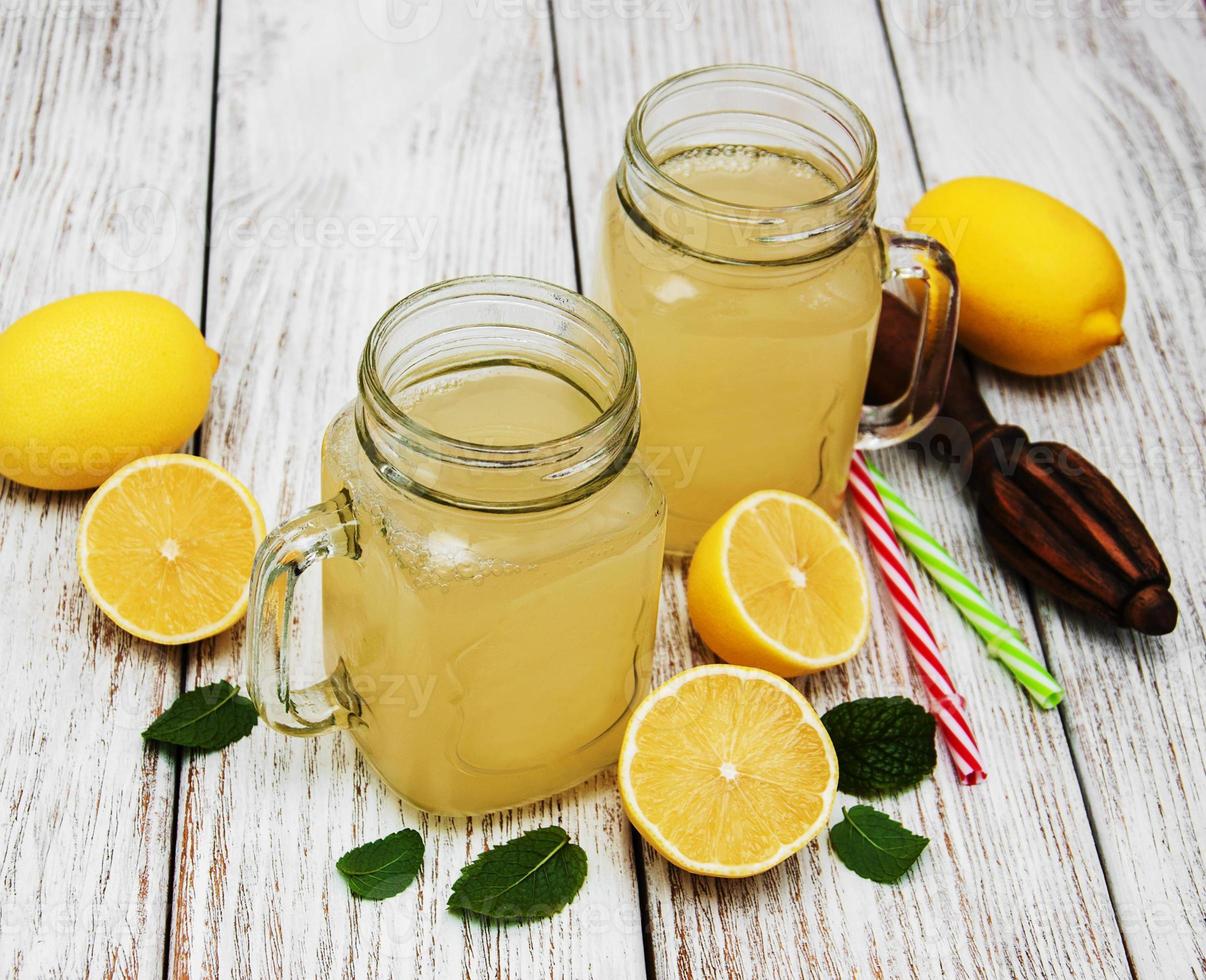 Jars of lemon juice photo