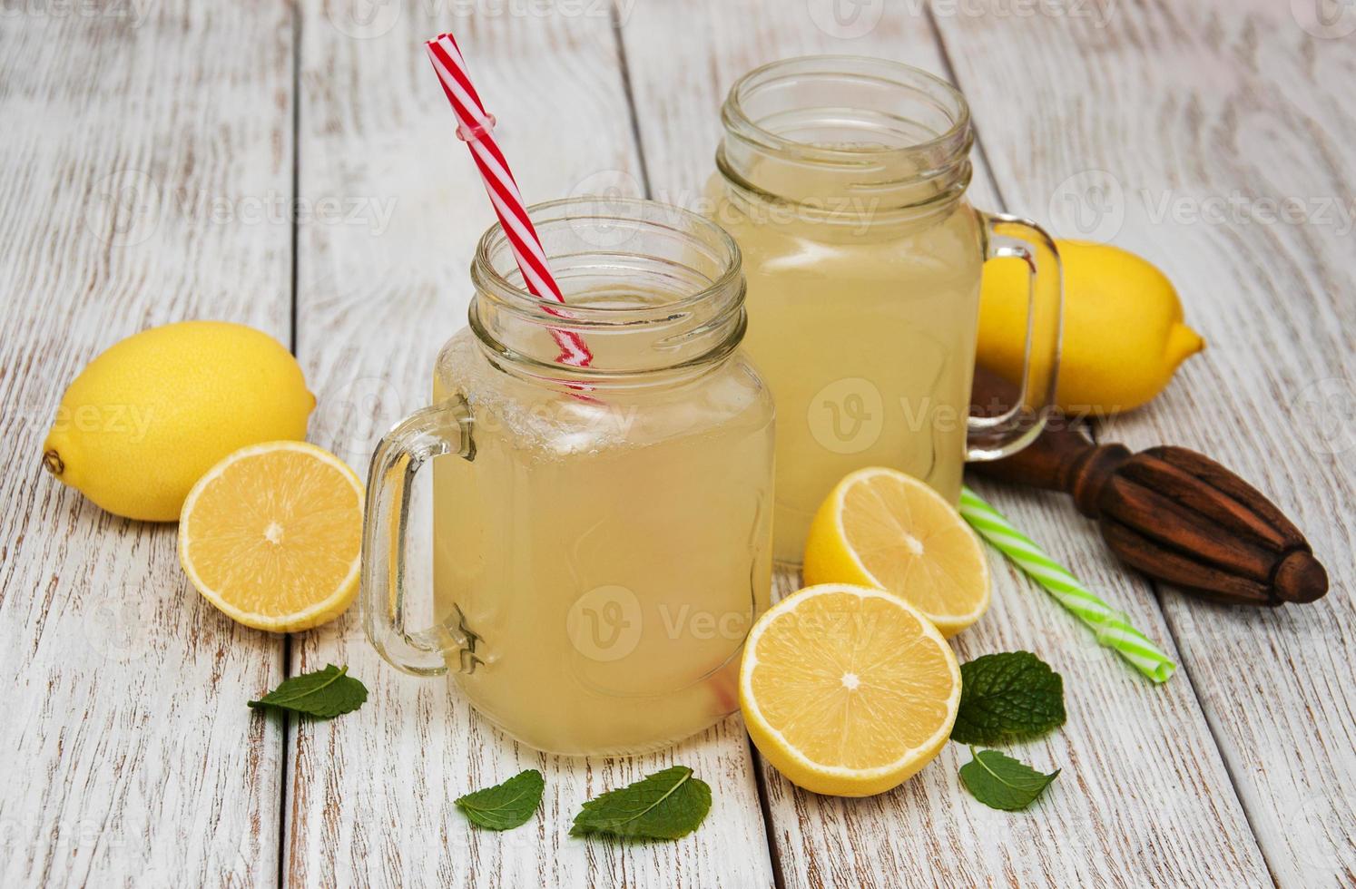 Jars of lemon juice photo