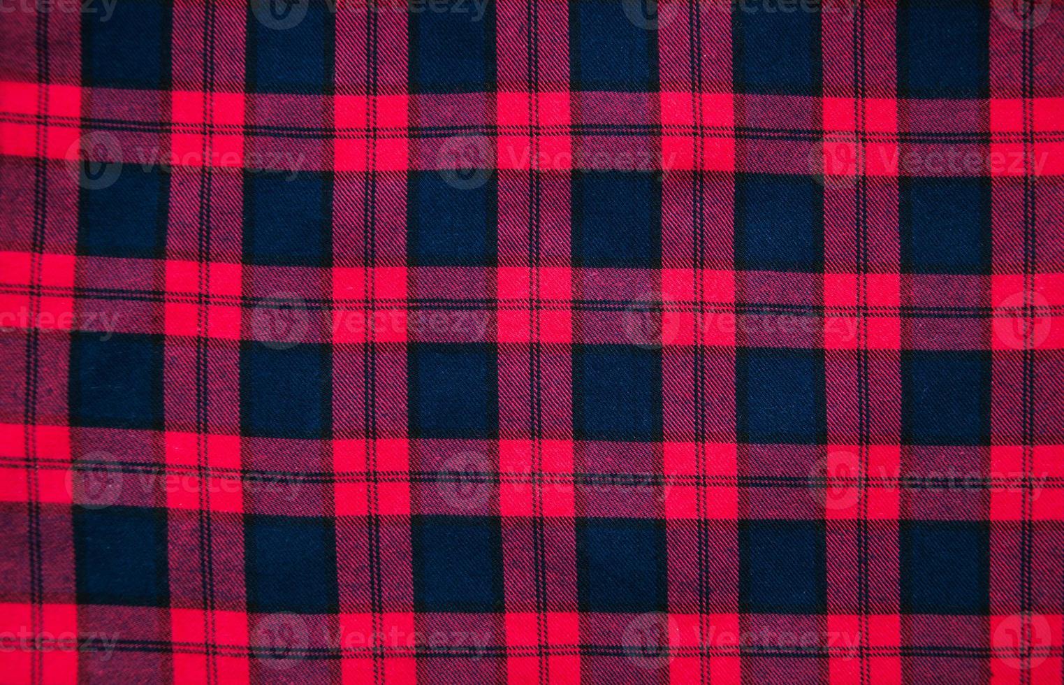 texture of red black checkered fabric photo