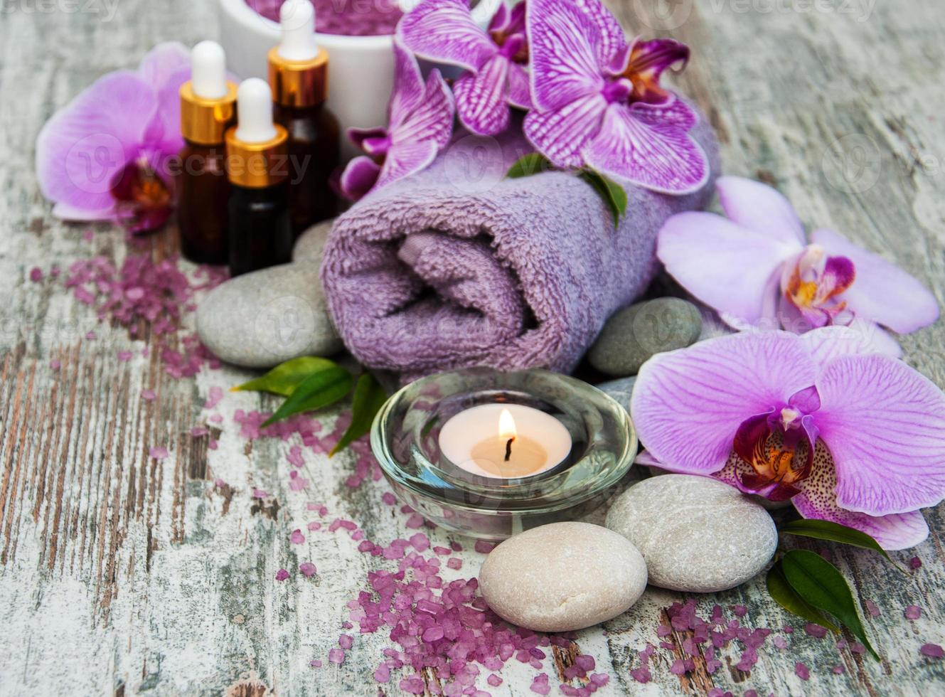 Spa products with orchids photo