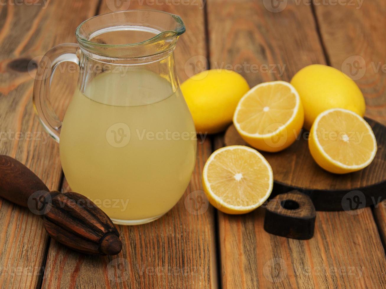 Jar of lemon juice photo