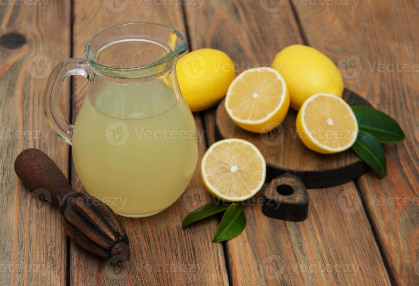 Jar of lemon juice photo