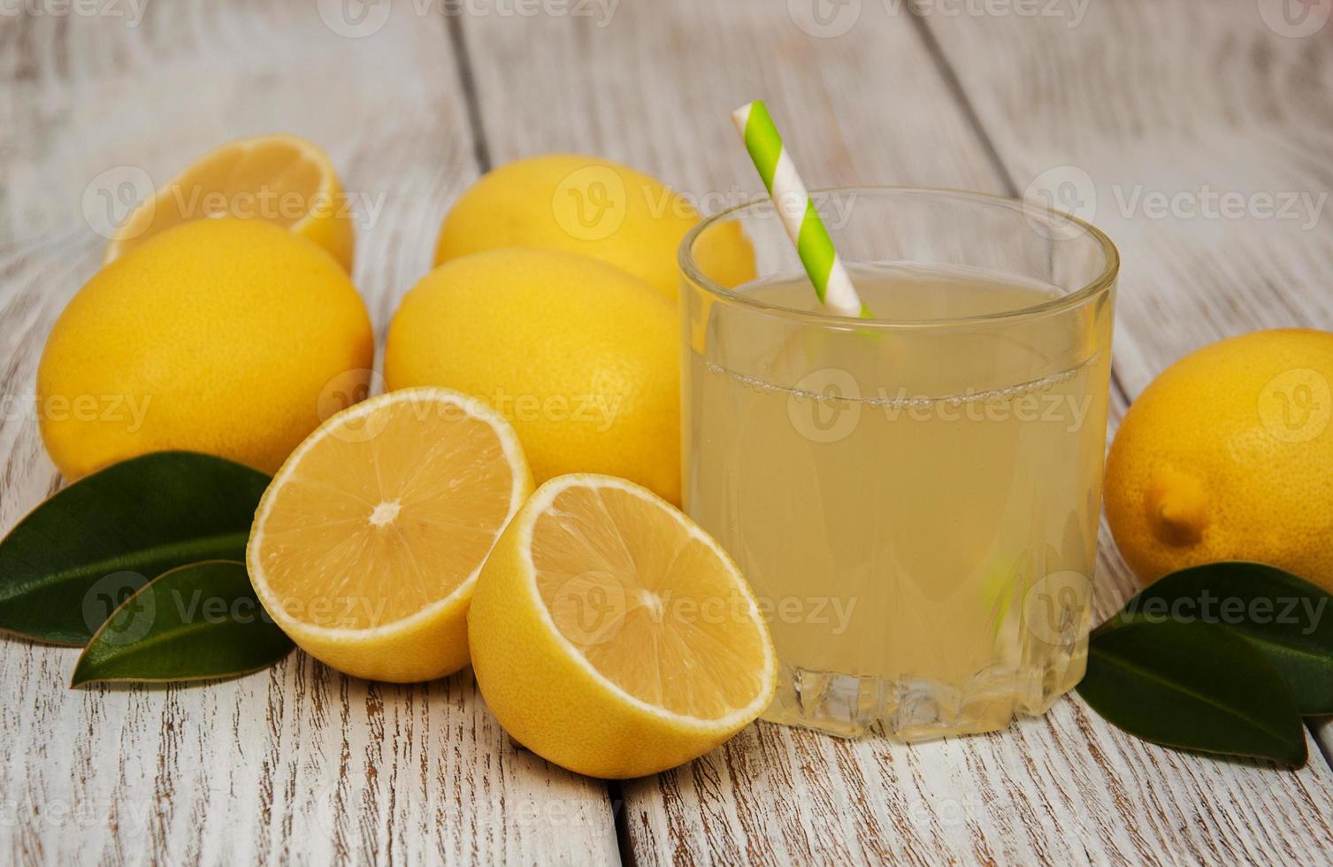 Glass of lemon juice photo