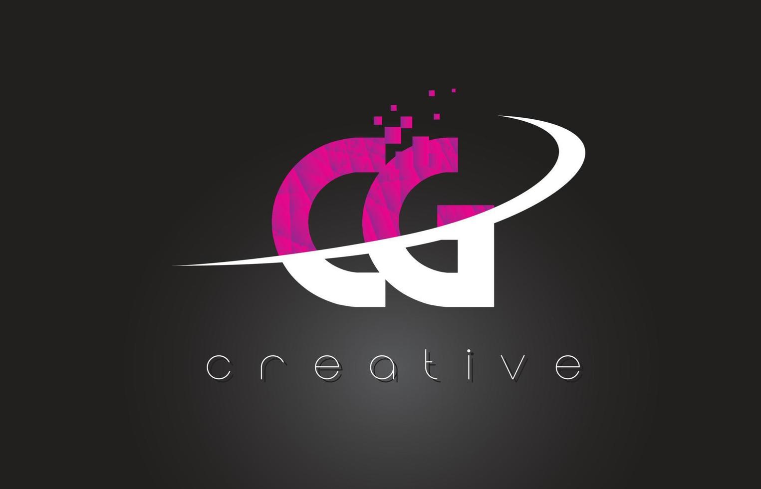 CG C G Creative Letters Design With White Pink Colors vector