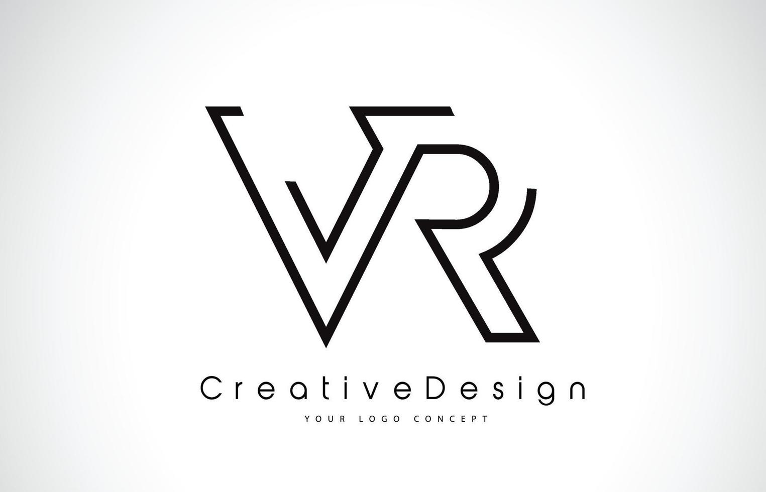 VR V R Letter Logo Design in Black Colors. 5077292 Vector Art at Vecteezy