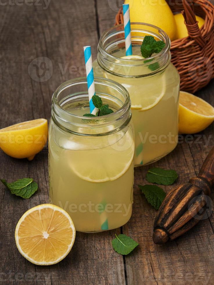 Jars of lemon juice photo