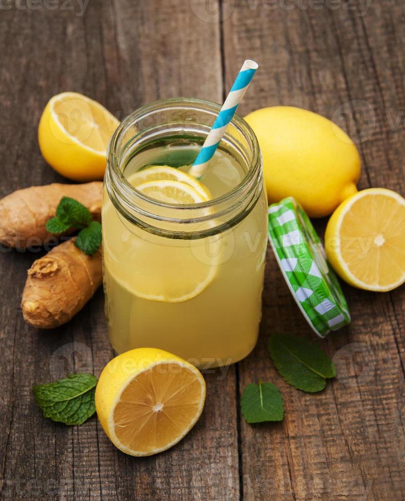 Jars of lemon juice photo