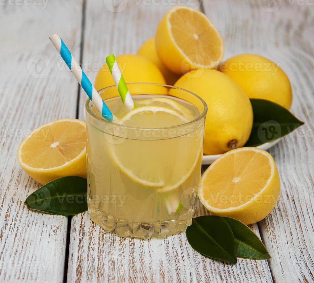 Glass of lemon juice photo