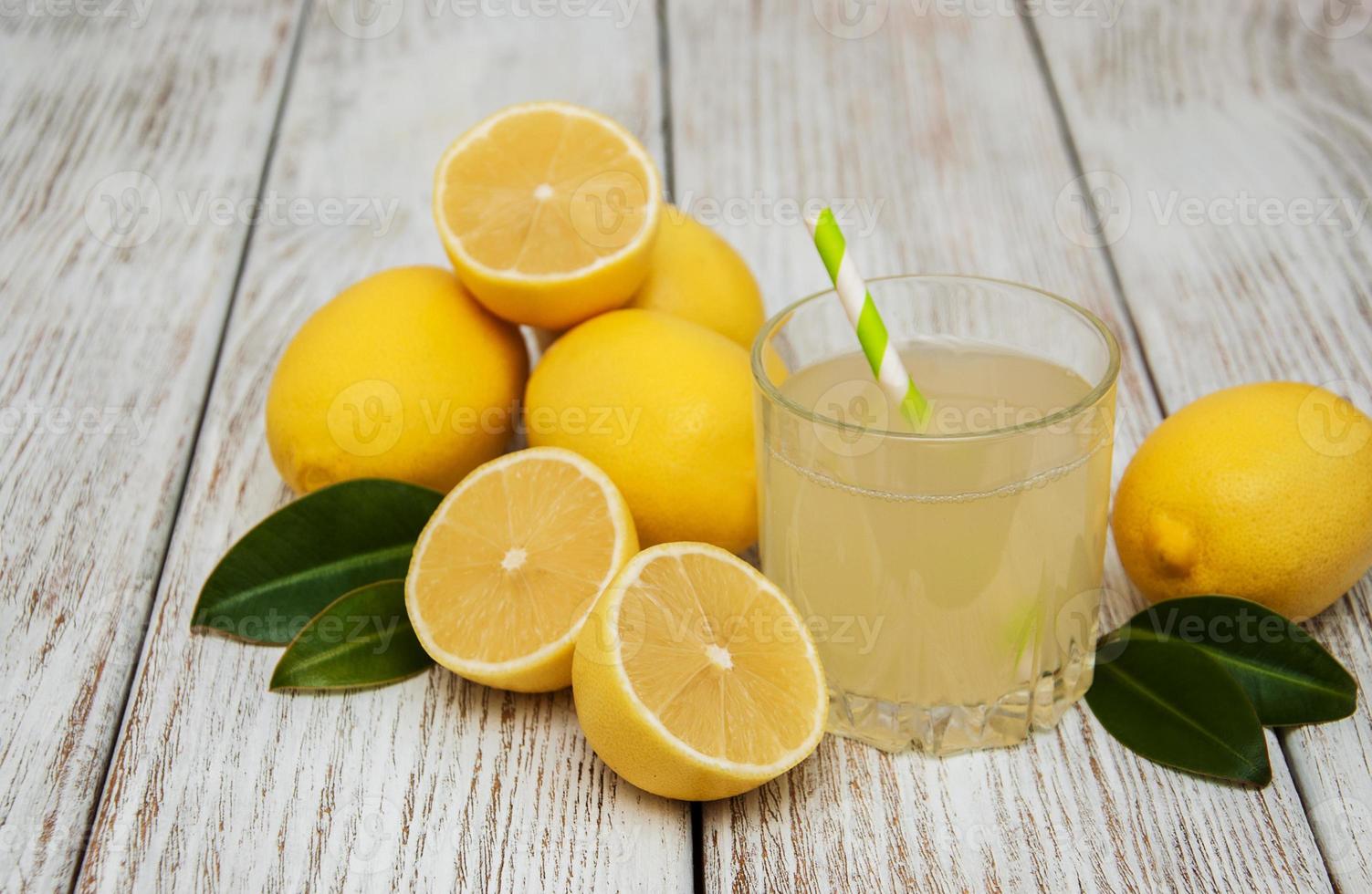 Glass of lemon juice photo