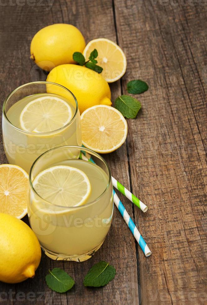 Glasses of lemon juice photo