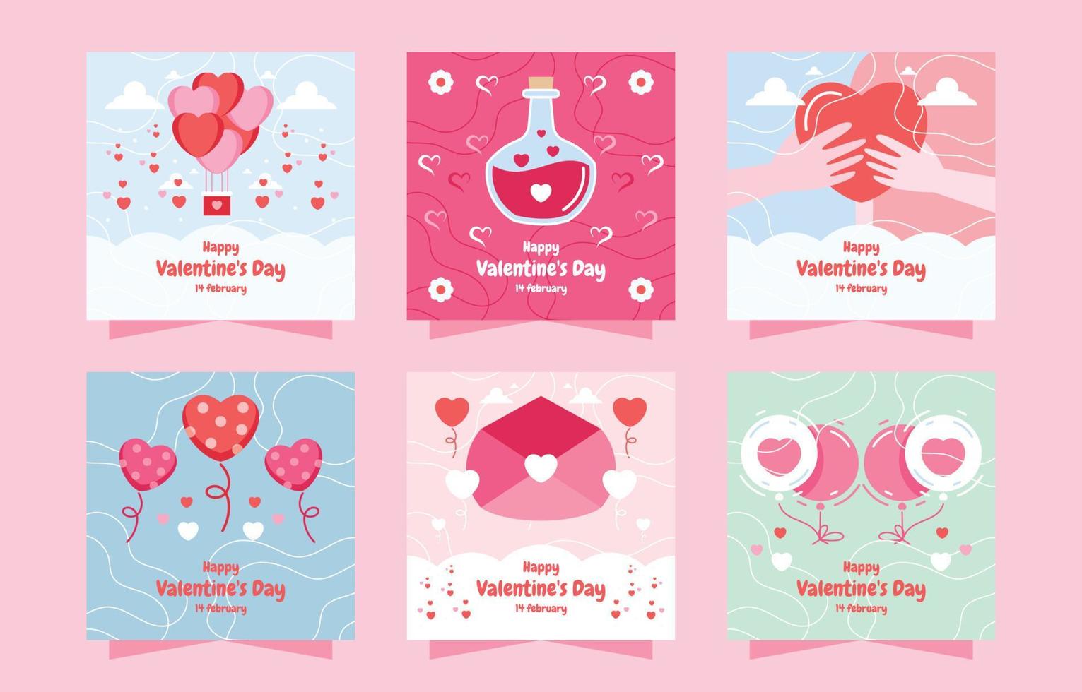 plantilla de redes sociales del día de san valentín vector