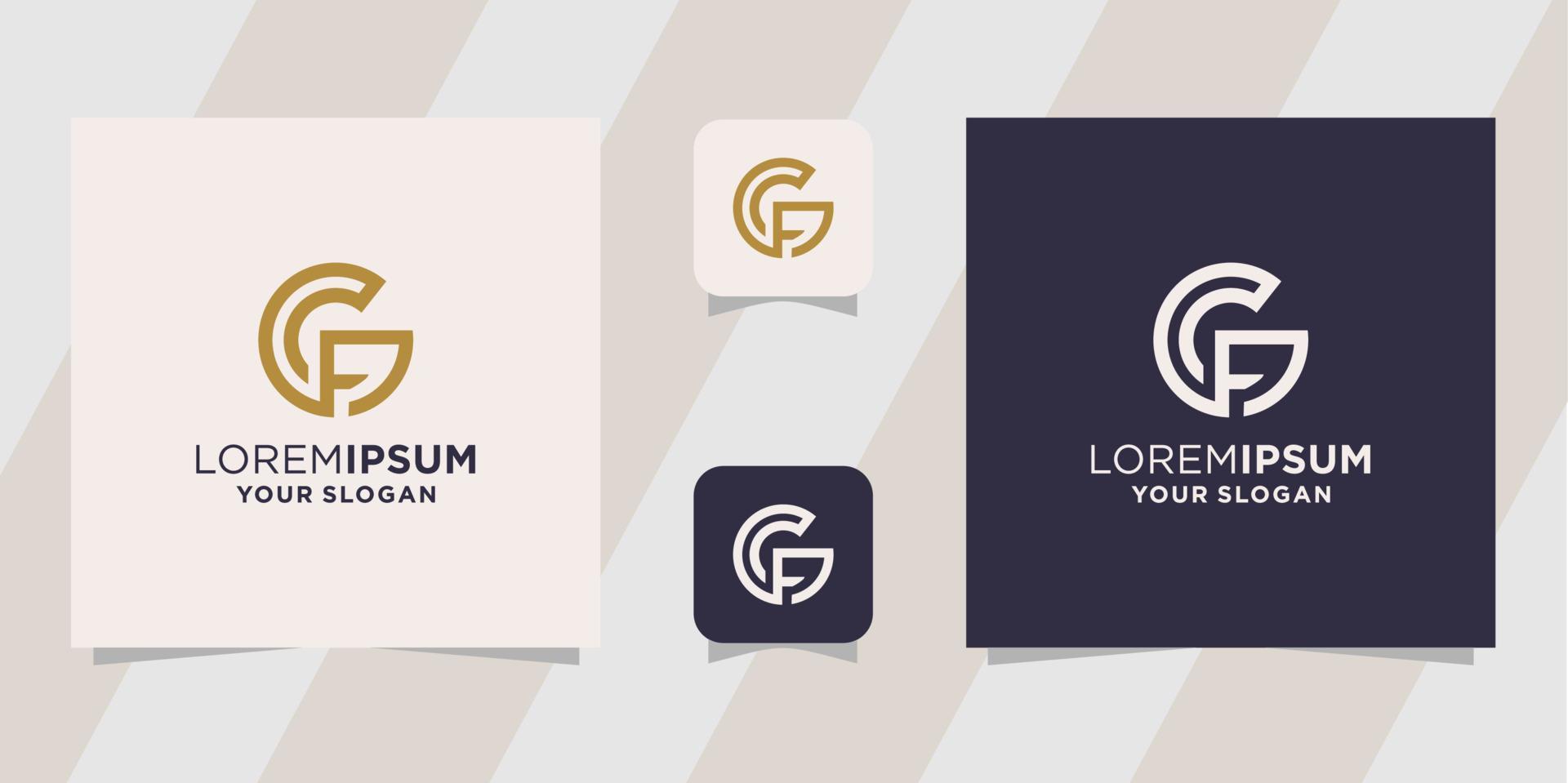 letter gf fg logo template vector