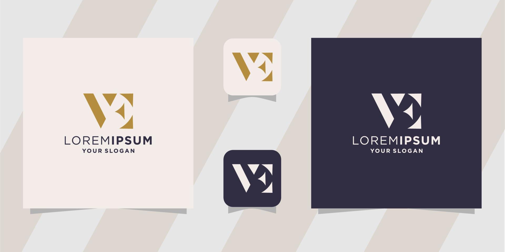 letter ve logo template vector