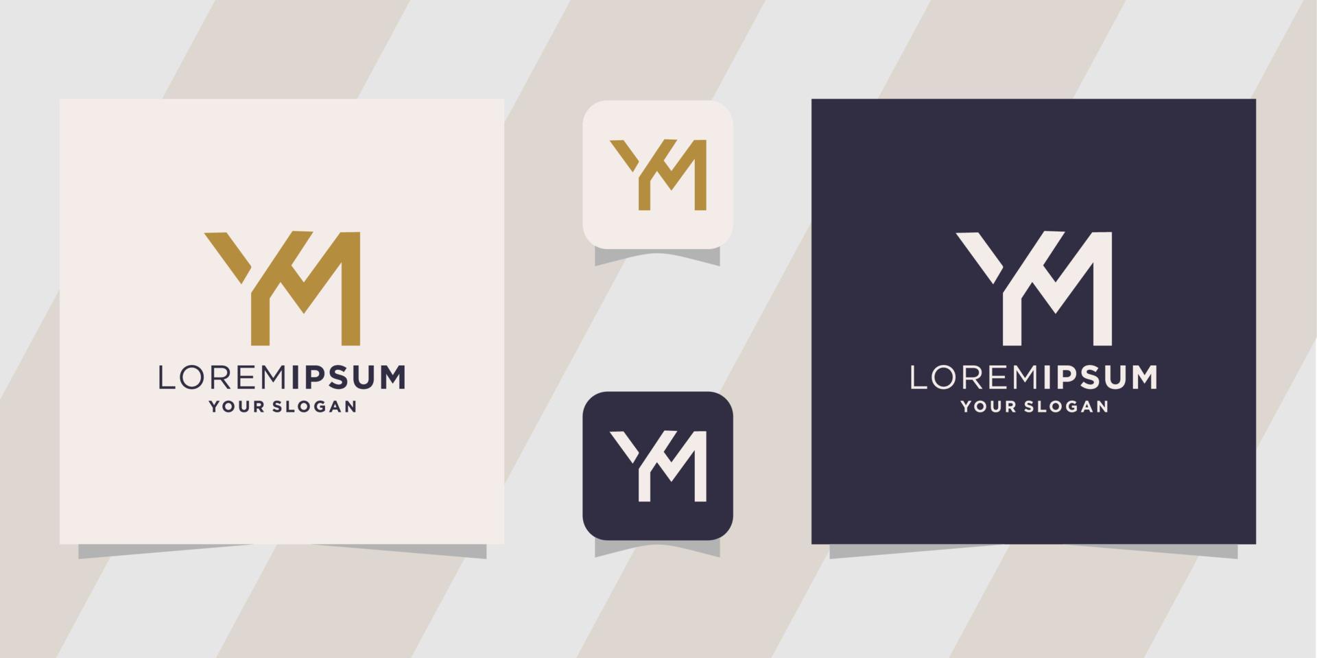 letter ym logo template vector