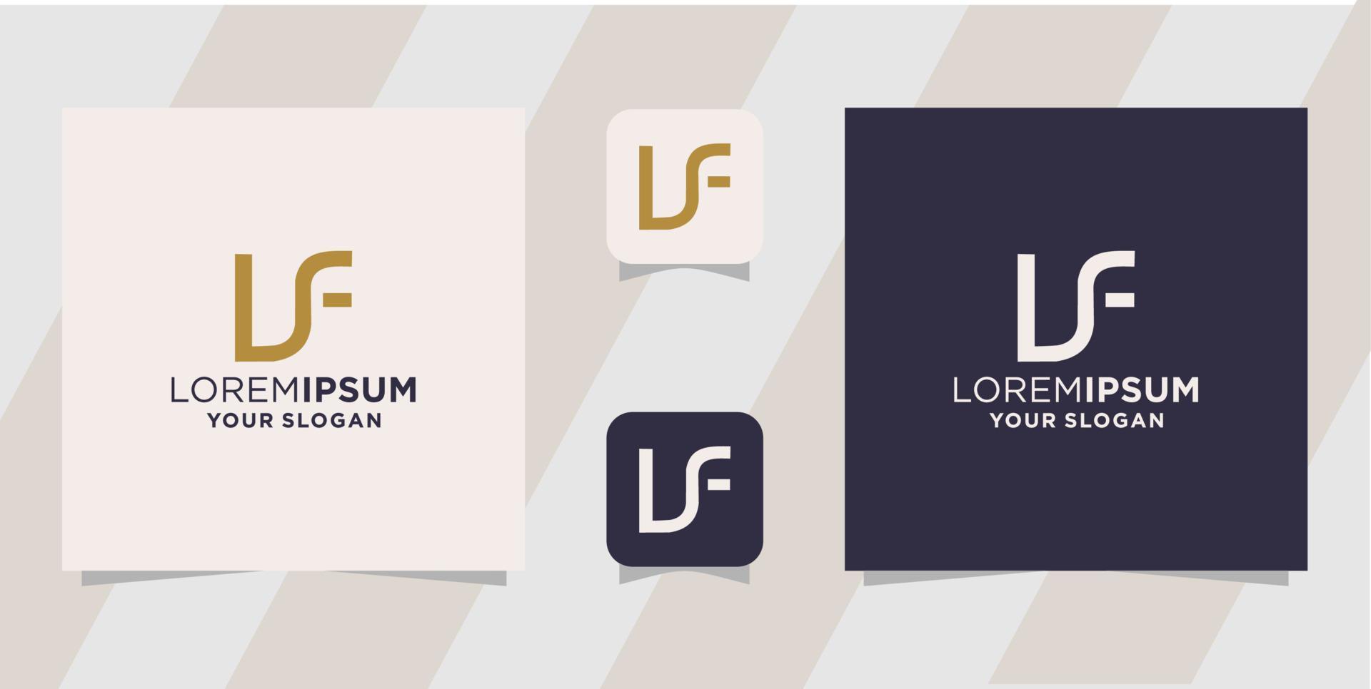 letter lf logo template vector