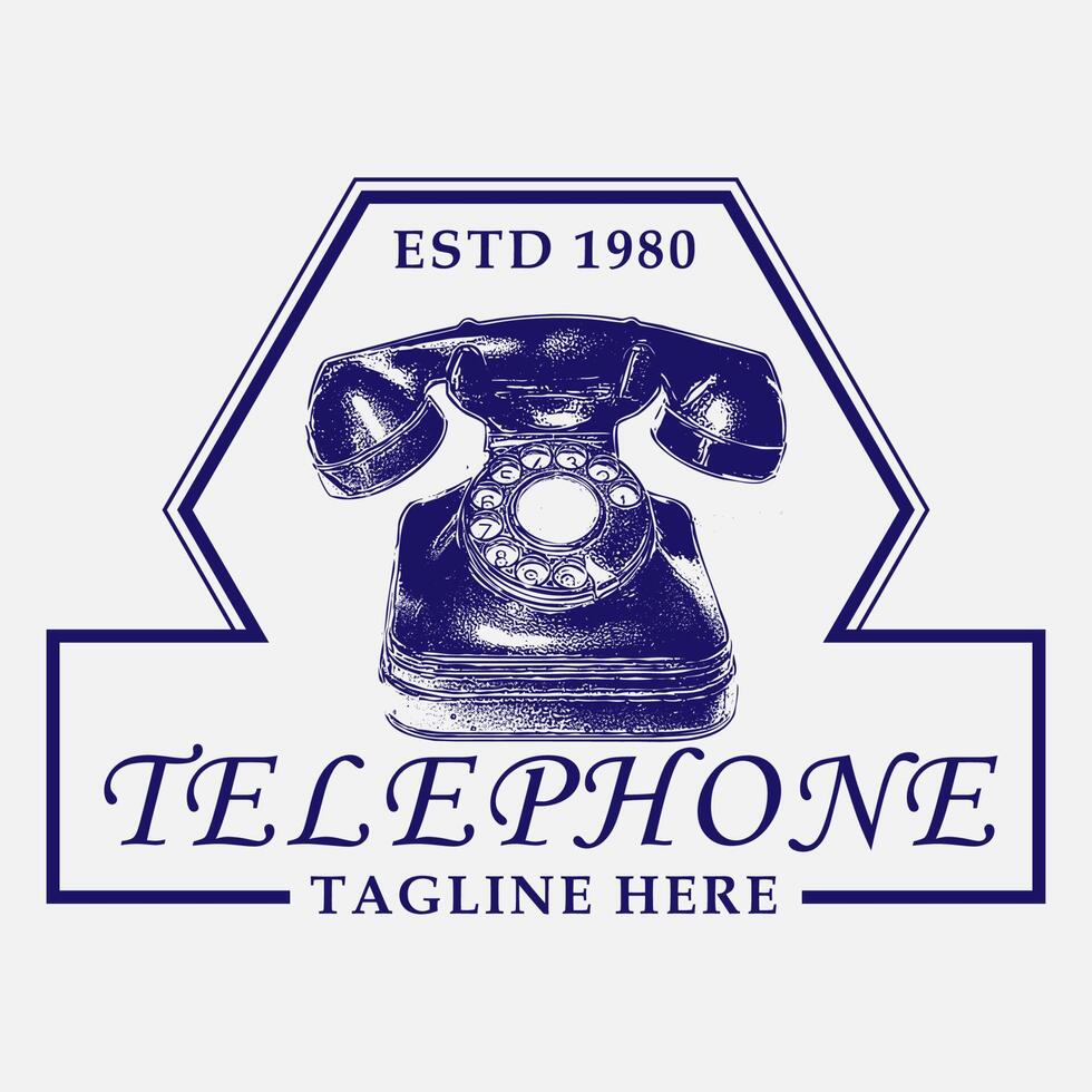 telephone vintage logo vector, symbol, illustration, sign, retro, communication, design, phone, isolated, call, icon, technology, background, set, logo, old, dial,contact, concept, connection, graphic vector