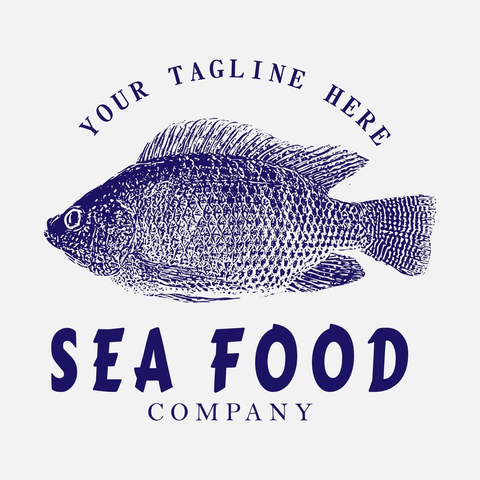 fish sea food logo vintage vector, sea, fish, vintage, food ...