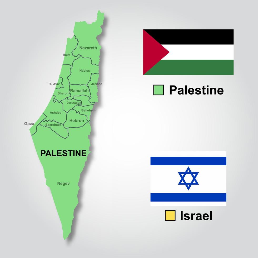 mapa vectorial de palestina aislado sobre fondo blanco vector