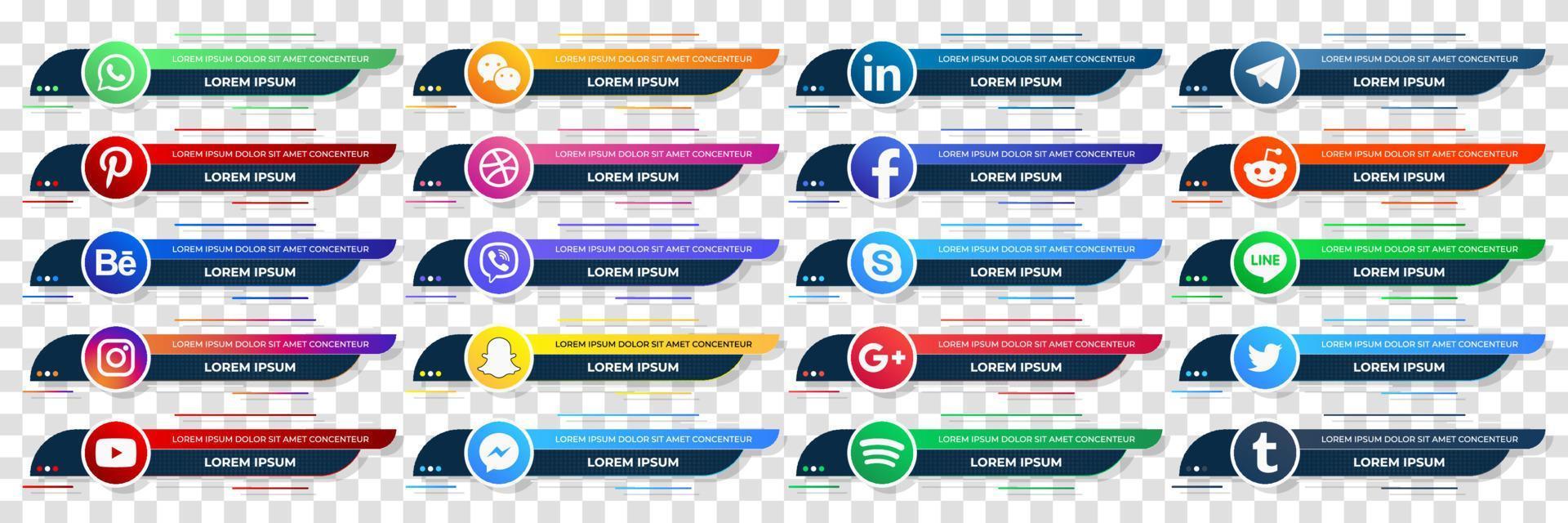 Social media web lower third banners template design. Vector illustration