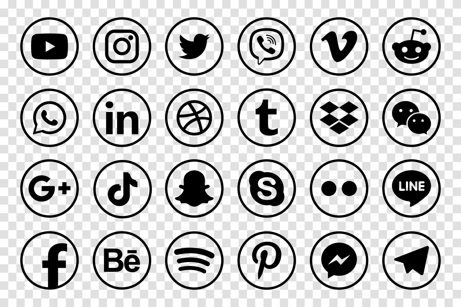 Set popular social media icons. Facebook, instagram, twitter, youtube
