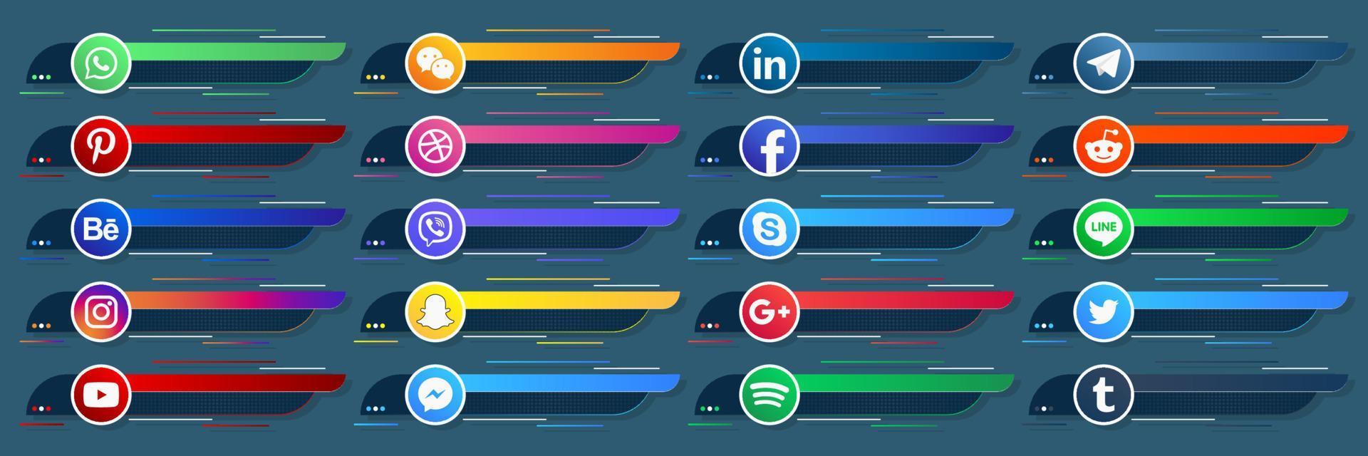 Social media web lower third banners template design. Vector illustration