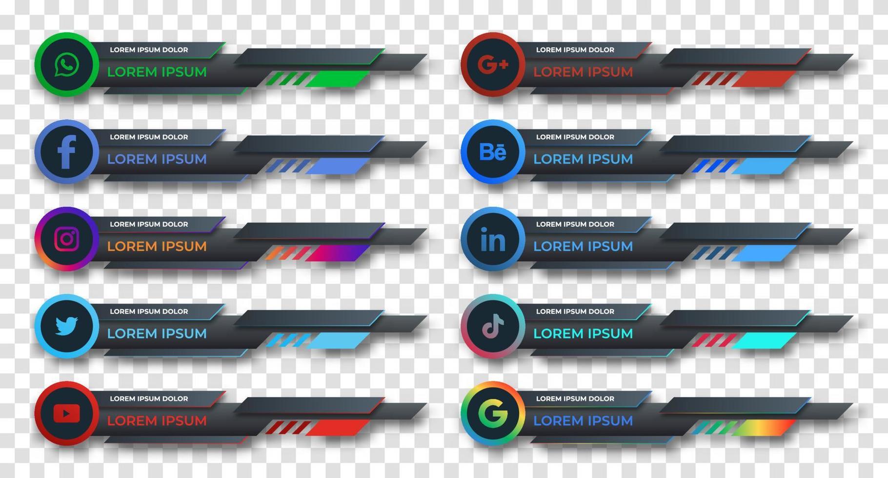 diseño de plantilla de banners de tercio inferior web de redes sociales vector