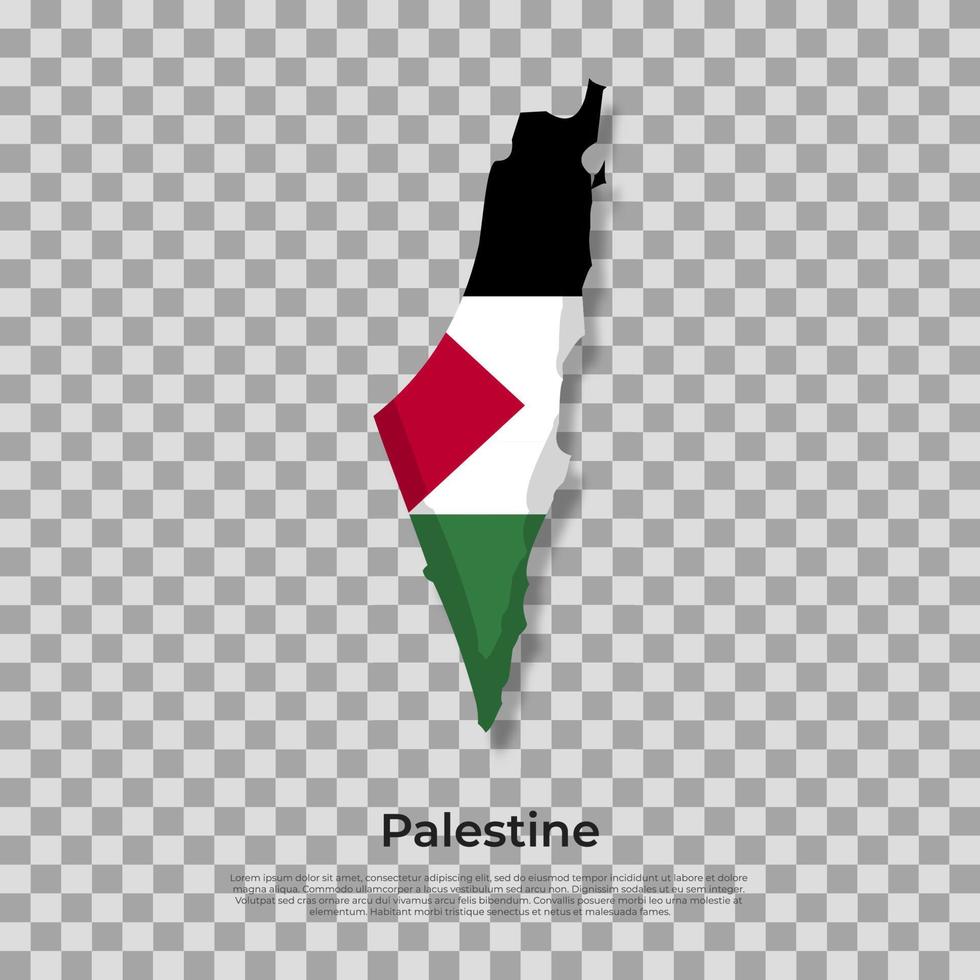 vector mapa bandera de palestina aislado sobre fondo blanco