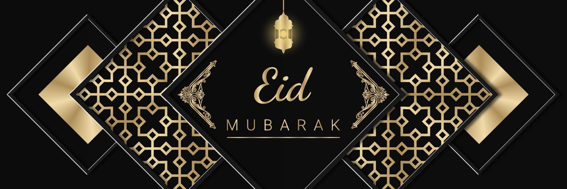 festividad sagrada islámica eid mubarak. tarjeta de felicitación o pancarta. ilustración vectorial vector