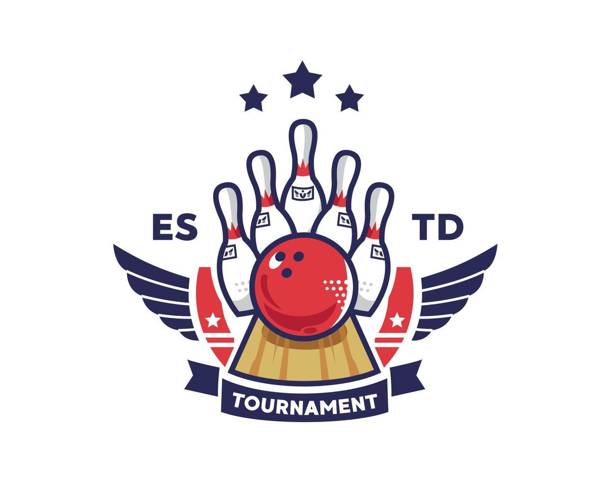 logo de bolos con alas para todo tipo de equipos y eventos vector