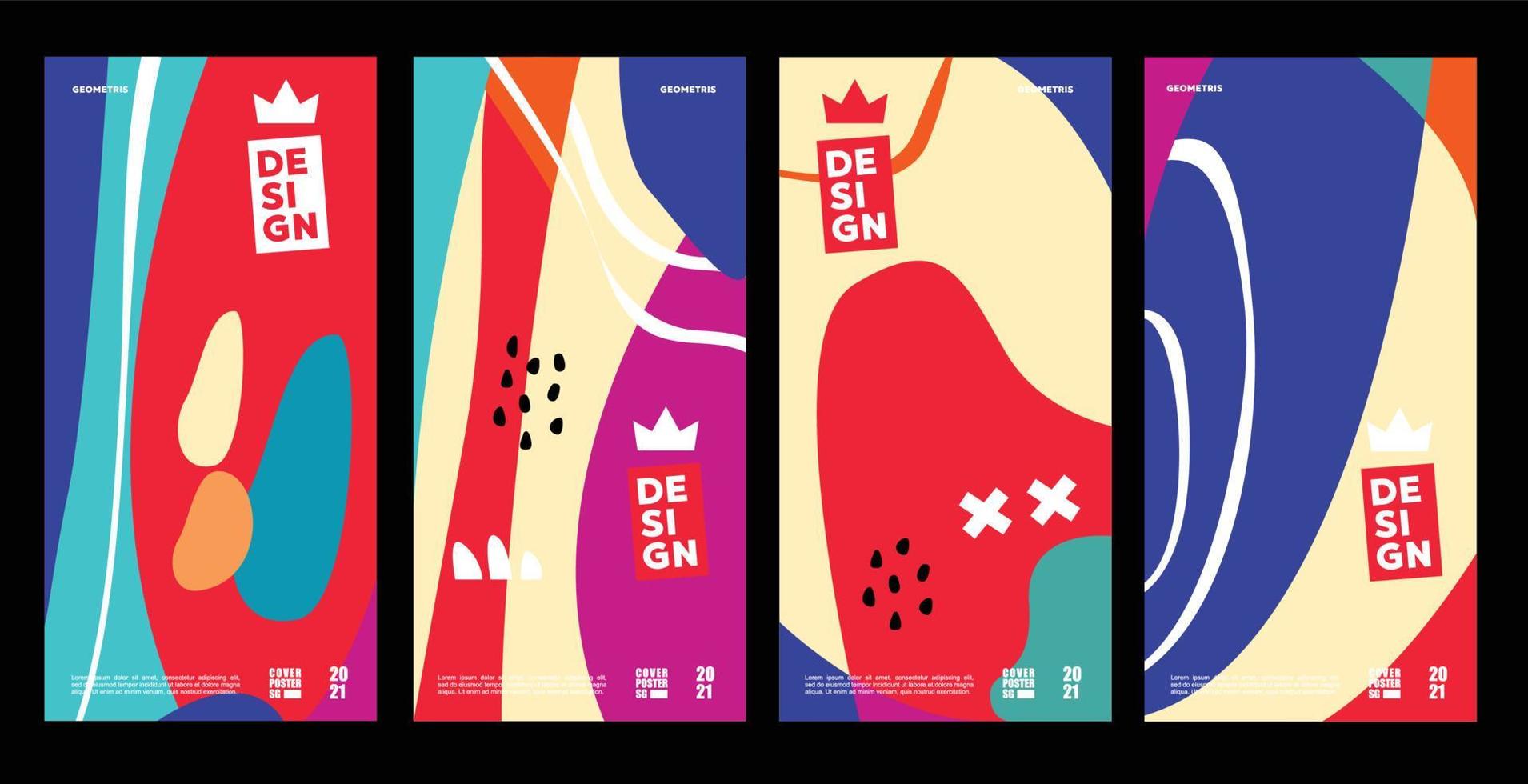 Vector illustration of abstract colorful straight geometric pattern background. Collection of Abstract backgrounds for posters, covers and prints