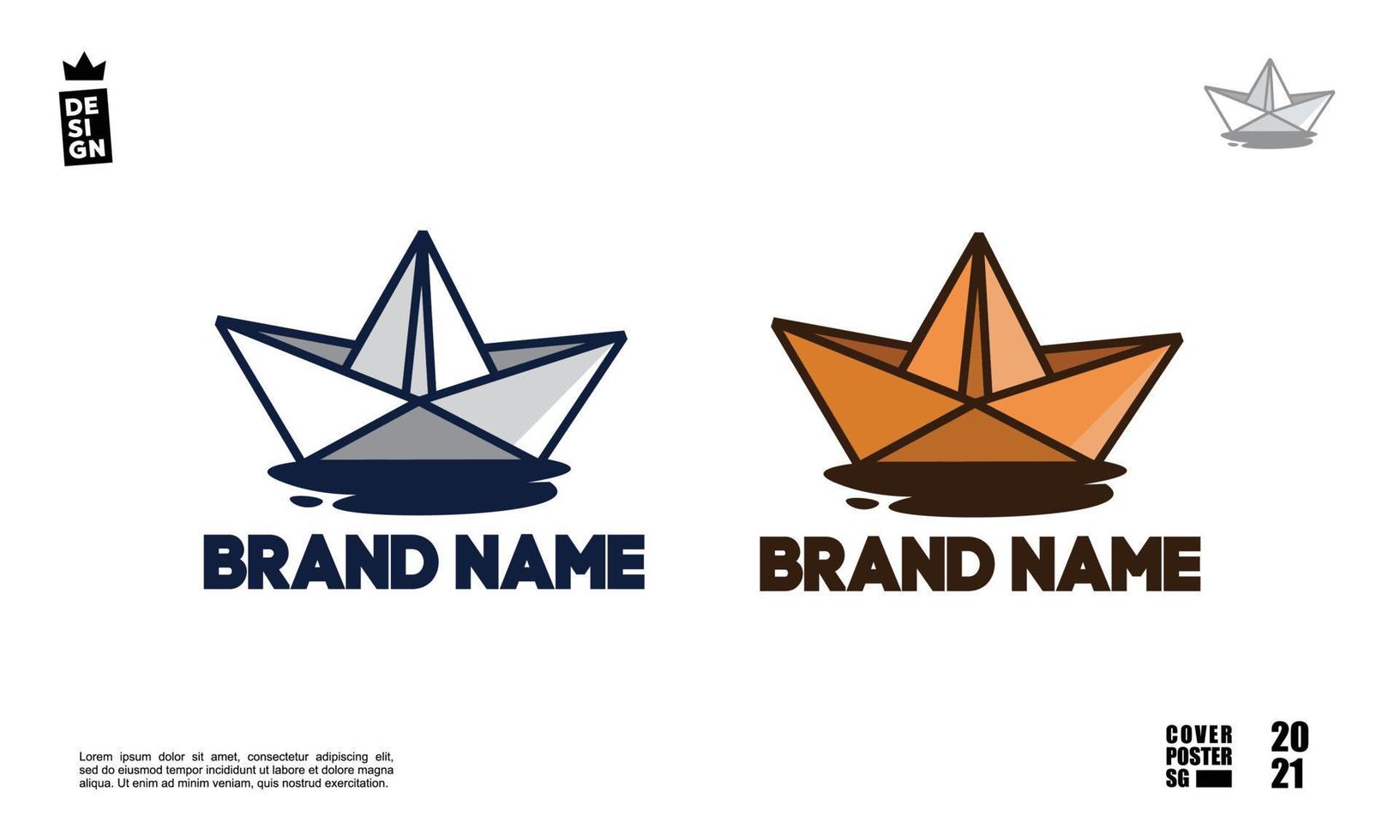 paper boat logo for company or individual vector