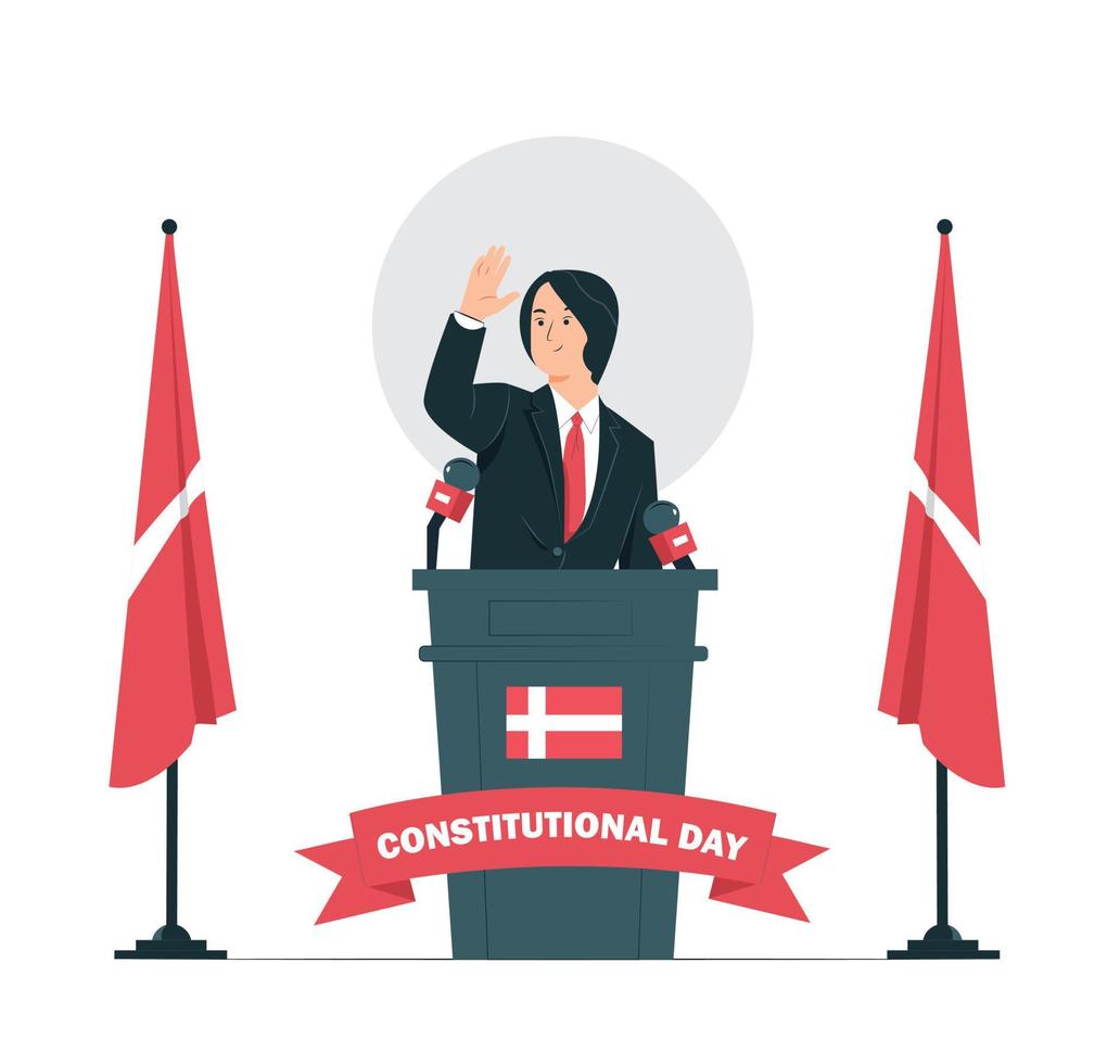 constitutional day. President's speech on the podium vector