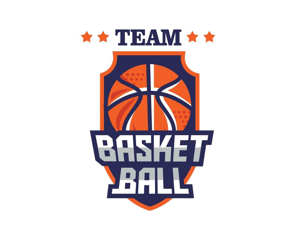 minimalis shield Basketball ball logo for teams and events vector