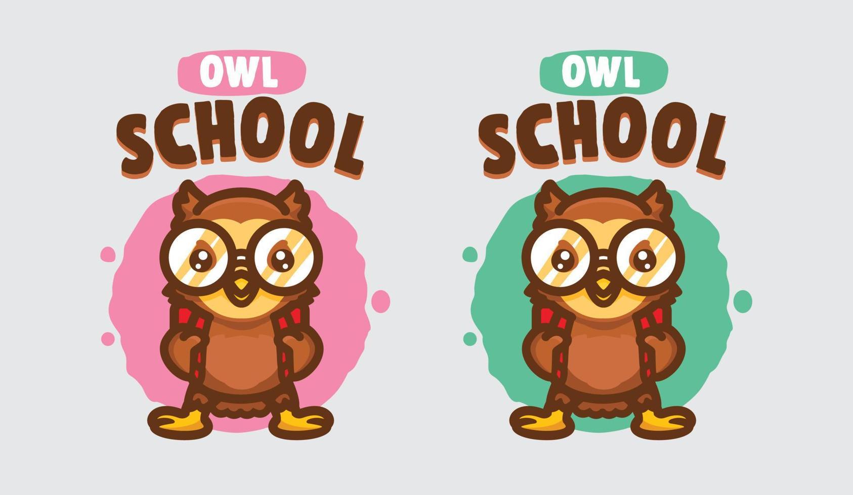 cute owl illustration for logos and prints vector