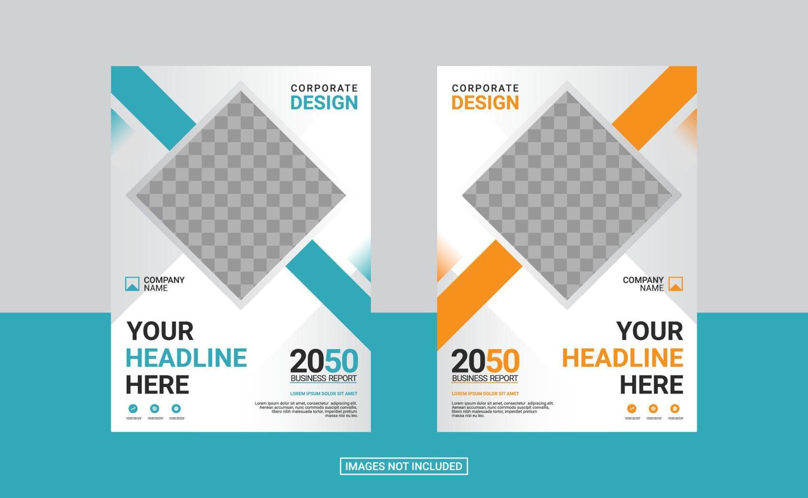Modern business annual report template vector