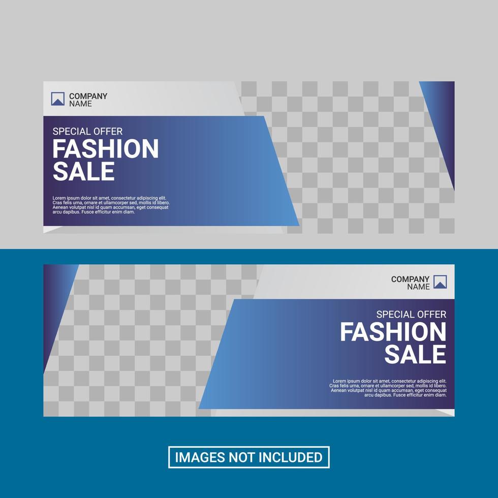Fashion social media facebook cover template vector