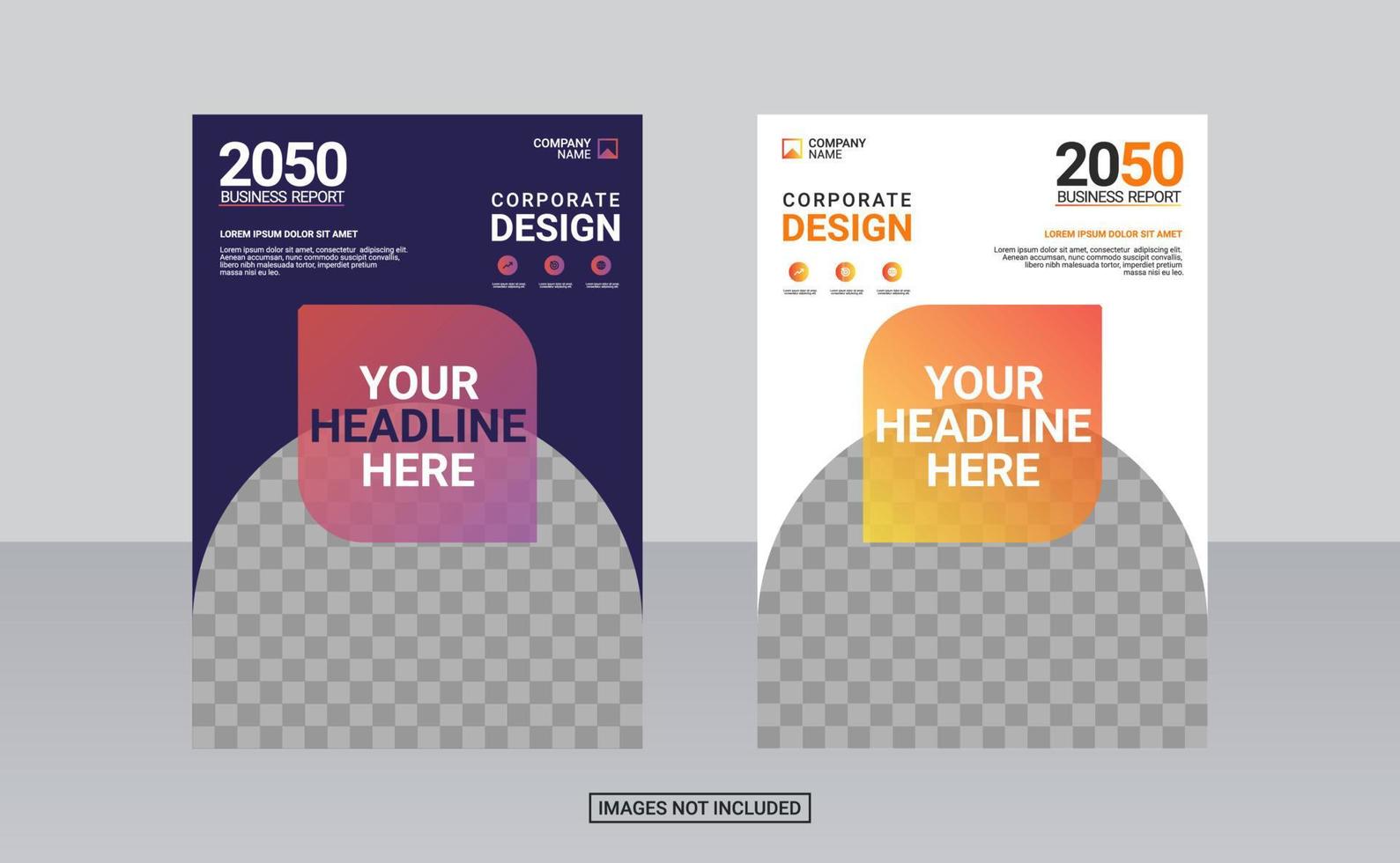 Modern business annual report template vector