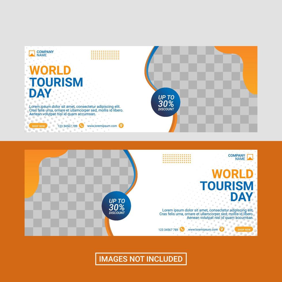 Travel social media facebook cover template vector