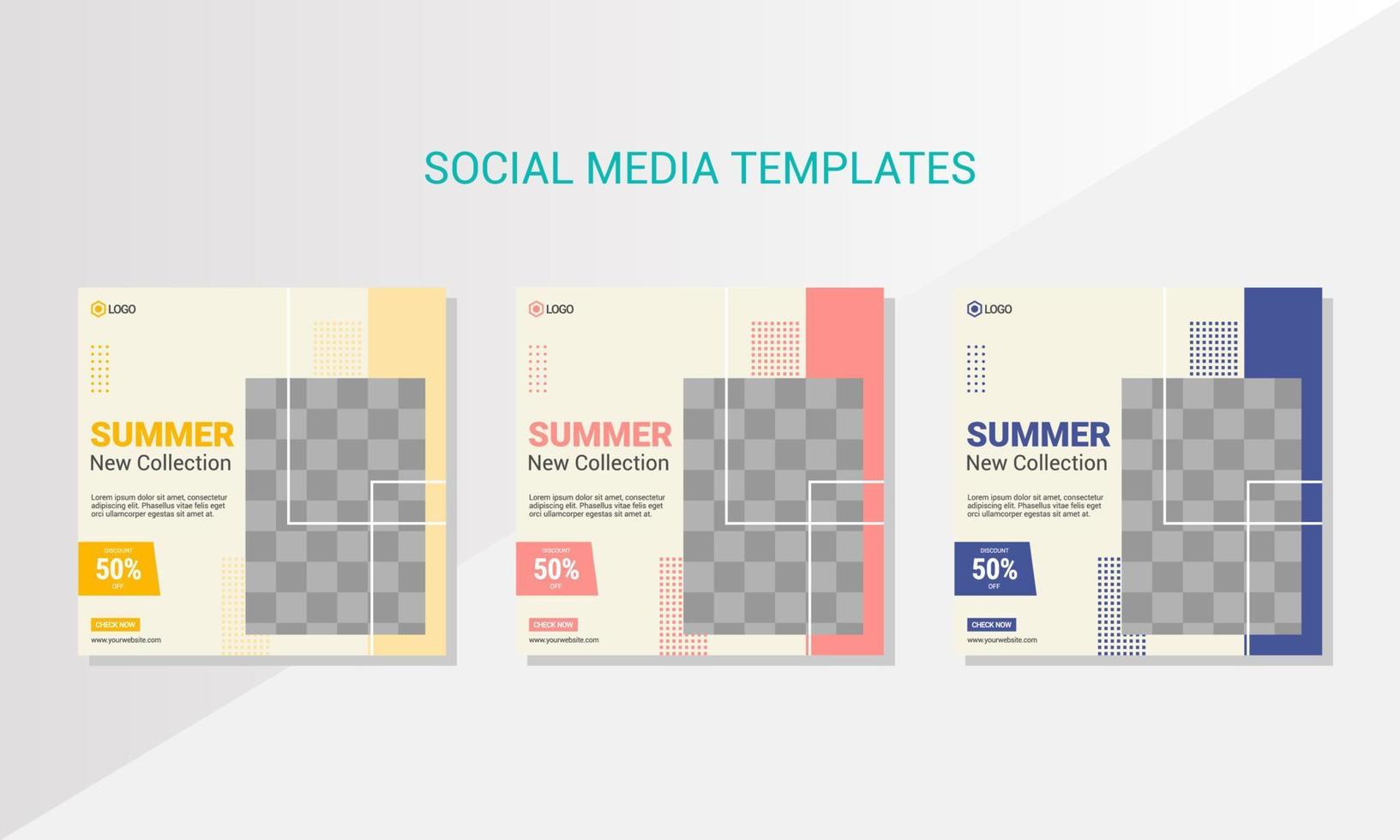 Fashion summer sale social media template vector