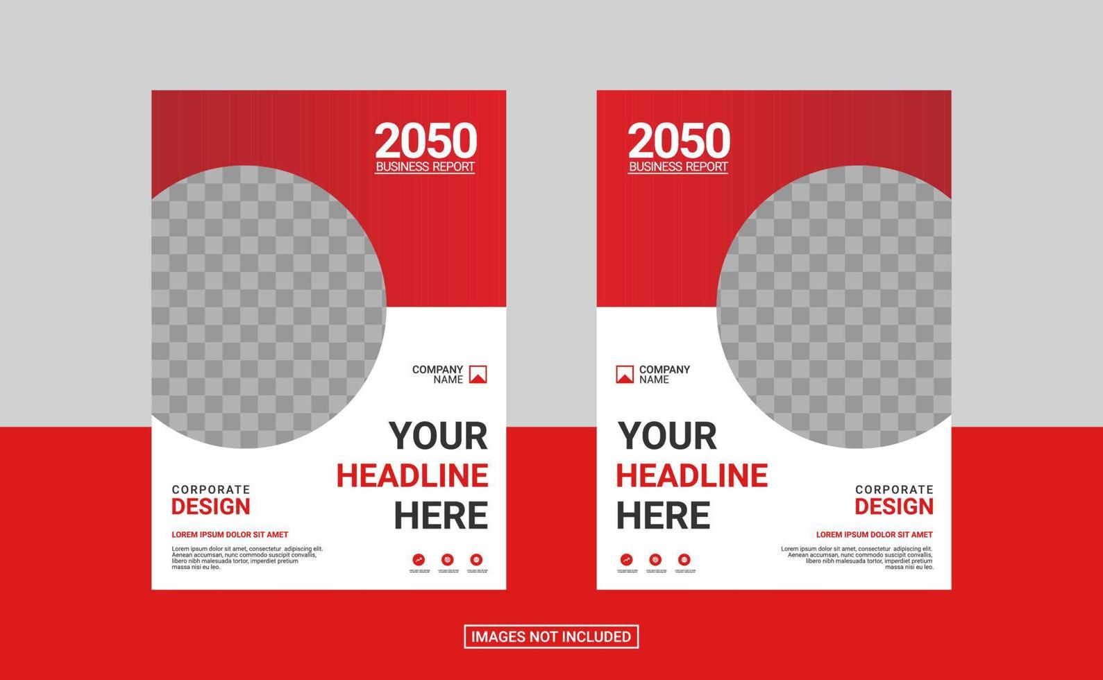 Red corporate book cover design template vector