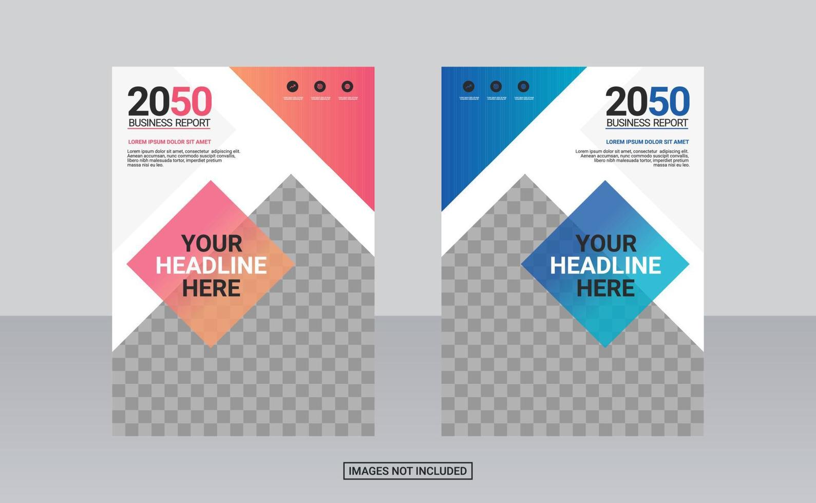 Modern business annual report template vector