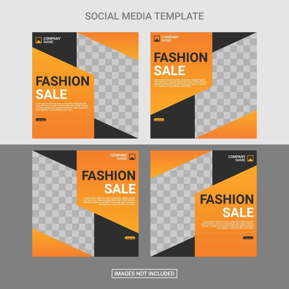 Fashion social media post template vector