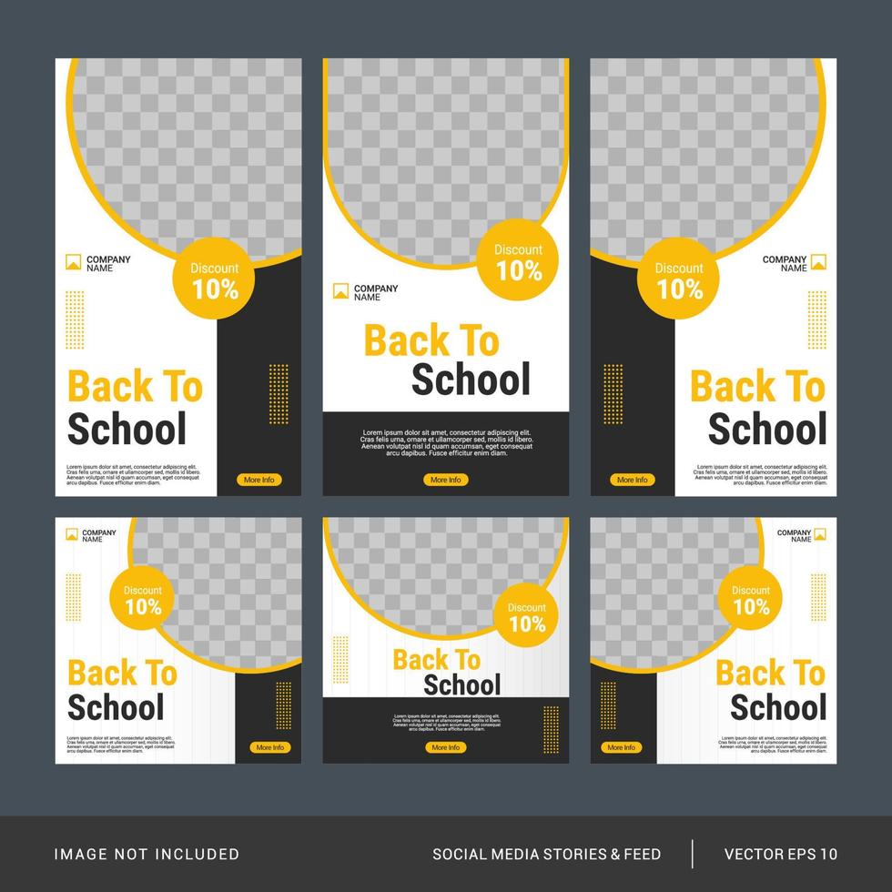 Back to school social media post and stories template vector