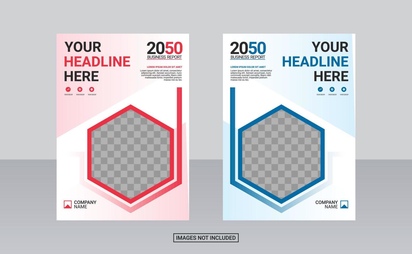 Modern business annual report template vector