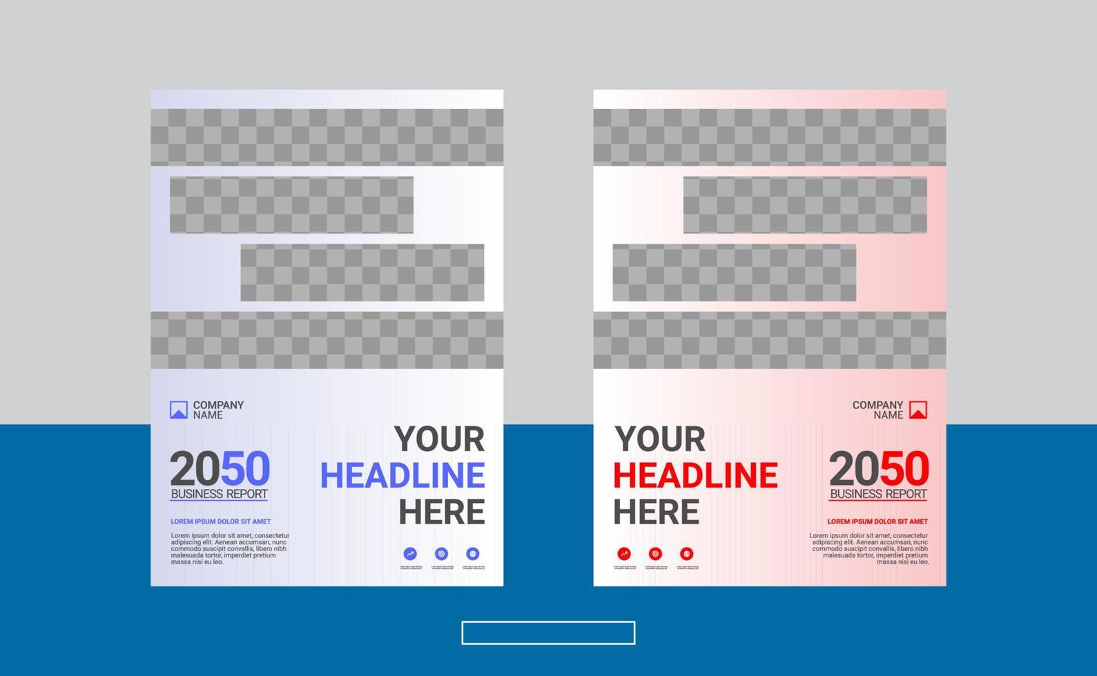 Modern business annual report template vector