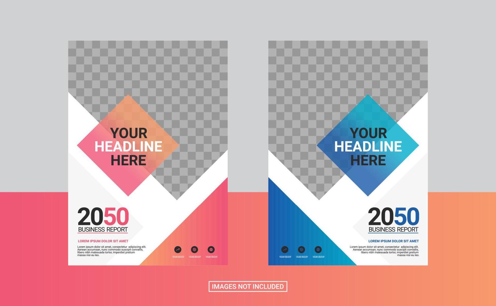 Modern business annual report template vector